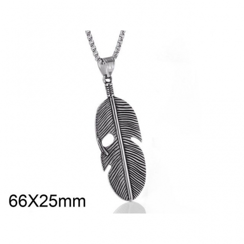 Wholesale Stainless Steel 316L Feather Pendants Without Chain NO.#SJ6P0311HLD