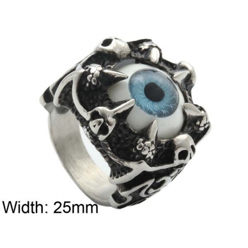 Wholesale Stainless Steel 316L Evil Eye Rings NO.#SJ6R357