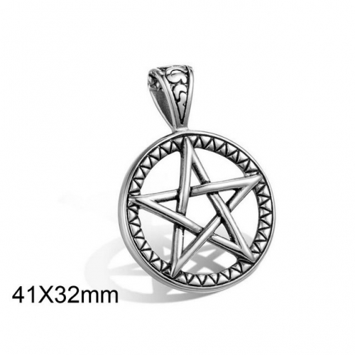 BC Wholesale Stainless Steel 316L Star Pendants Without Chain NO.#SJ34P0178HDS
