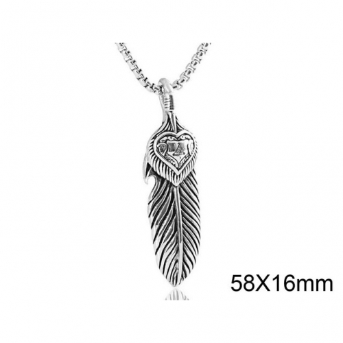 Wholesale Stainless Steel 316L Feather Pendants Without Chain NO.#SJ6P0109HKD