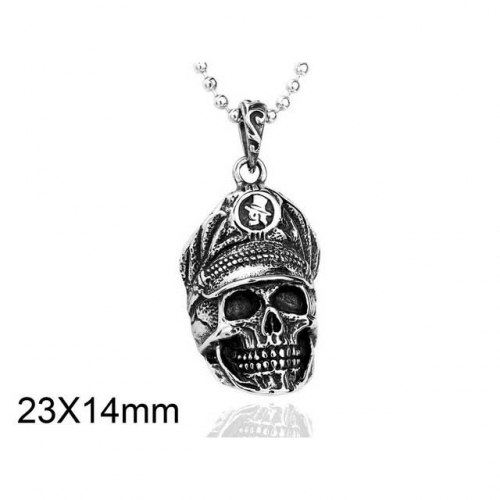 BC Wholesale Stainless Steel 316L Skull Pendants Without Chain NO.#SJ14P032