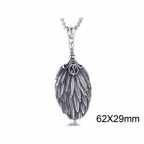 Wholesale Stainless Steel 316L Feather Pendants Without Chain NO.#SJ6P0113HLE
