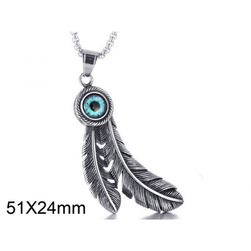 Wholesale Stainless Steel 316L Feather Pendants Without Chain NO.#SJ6P0308HNA