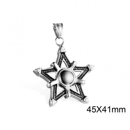 BC Wholesale Stainless Steel 316L Star Pendants Without Chain NO.#SJ34P0234HIE
