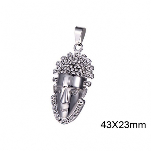 Wholesale Stainless Steel 316L CZ Pendants Without Chain NO.#SJ34P0204HKD