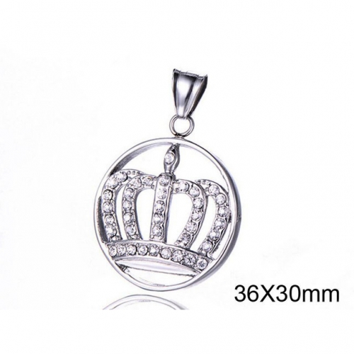 Wholesale Stainless Steel 316L CZ Pendants Without Chain NO.#SJ34P0223HHE