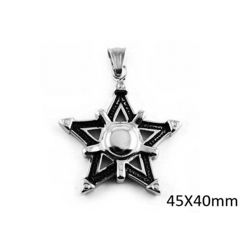BC Wholesale Stainless Steel 316L Star Pendants Without Chain NO.#SJ33P018