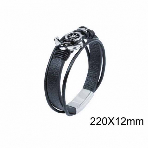 BC Wholesale Jewelry Anchor Leather Bracelet NO.#SJ6B049
