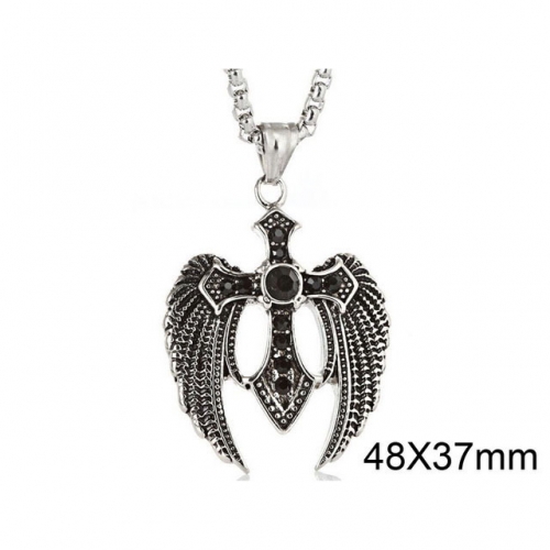 Wholesale Stainless Steel 316L CZ Cross Pendants Without Chain NO.#SJ6P0276HKD