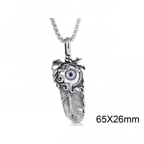 Wholesale Stainless Steel 316L Feather Pendants Without Chain NO.#SJ6P0212HNE