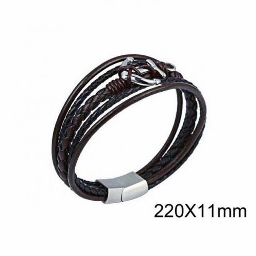 BC Wholesale Jewelry Anchor Leather Bracelet NO.#SJ6B066