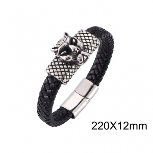 BC Wholesale Jewelry Animal Shape Fitting Leather Bracelet NO.#SJ13B0041HNL