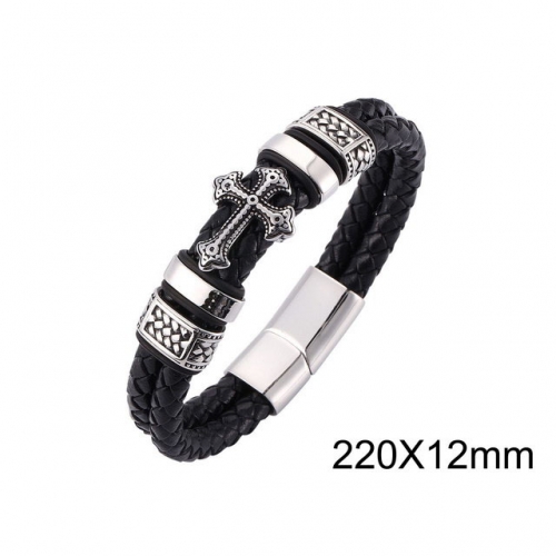 BC Wholesale Jewelry Religion Leather Bracelet NO.#SJ13B0180IOE