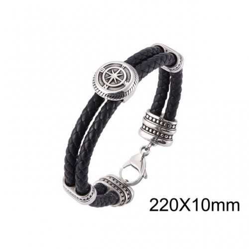 BC Wholesale Jewelry Anchor Leather Bracelet NO.#SJ13B0156INE