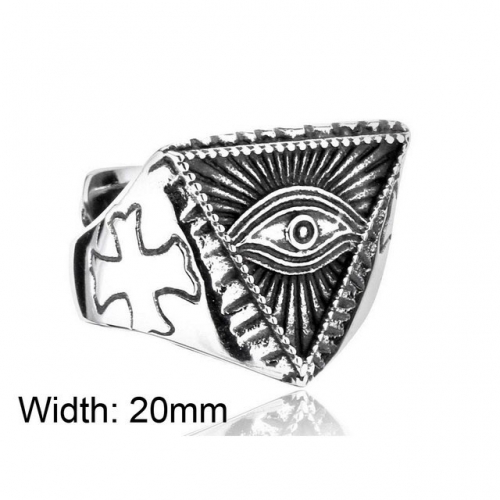 Wholesale Stainless Steel 316L Evil Eye Rings NO.#SJ14R035