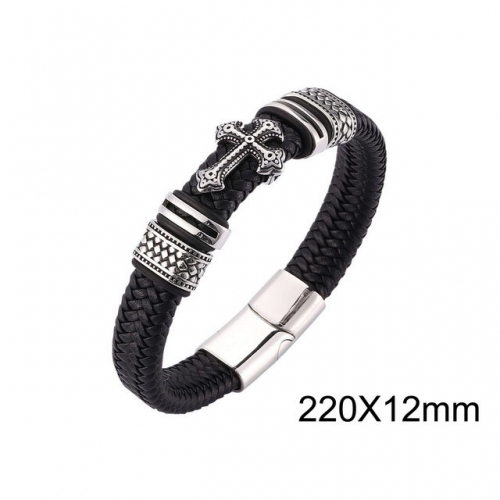 BC Wholesale Jewelry Religion Leather Bracelet NO.#SJ13B0024HPE