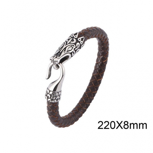 BC Wholesale Jewelry Animal Shape Fitting Leather Bracelet NO.#SJ13B0051HNL