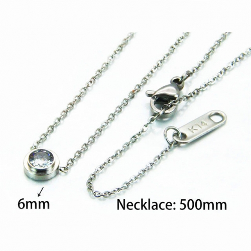 Wholesale Stainless Steel 316L Necklace (Crystal Zircon Pendant) NO.#BC93N0172KW