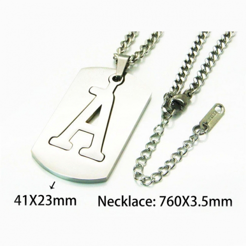 Wholesale Stainless Steel 316L Necklace (Font Pendant) NO.#BC30N0001OA