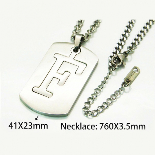 Wholesale Stainless Steel 316L Necklace (Font Pendant) NO.#BC30N0006OF