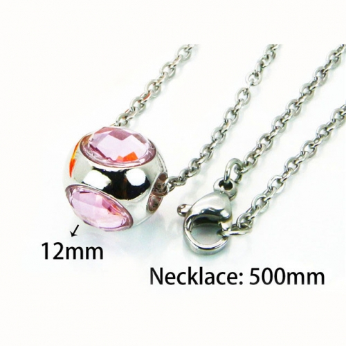 Wholesale Stainless Steel 316L Necklace (Crystal Zircon Pendant) NO.#BC81N0065HWW