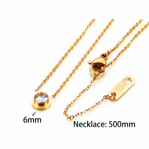Wholesale Stainless Steel 316L Necklace (Crystal Zircon Pendant) NO.#BC93N0174NE
