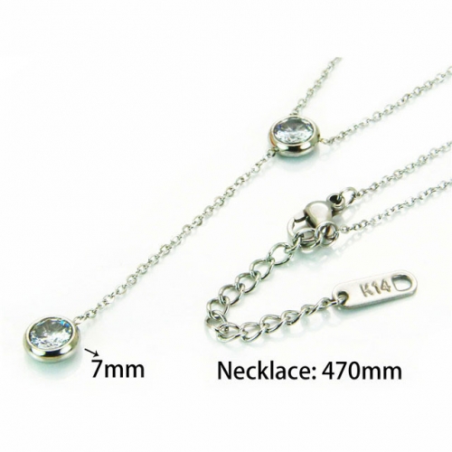 Wholesale Stainless Steel 316L Necklace (Crystal Zircon Pendant) NO.#BC93N0220MC