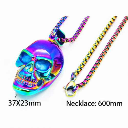 Wholesale Stainless Steel 316L Skull Necklace NO.#BC28N0010IIV