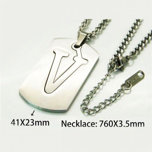 Wholesale Stainless Steel 316L Necklace (Font Pendant) NO.#BC30N0021OV