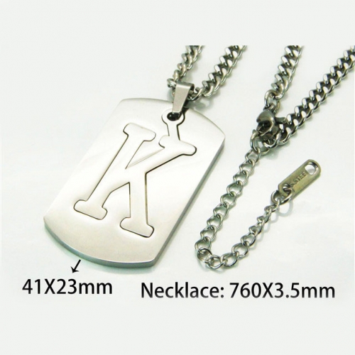 Wholesale Stainless Steel 316L Necklace (Font Pendant) NO.#BC30N0011PX