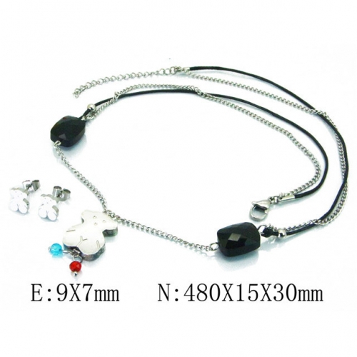 Wholesale Stainless Steel 316L Jewelry Bear Sets NO.#BC64S1166HOG