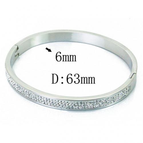 Wholesale Crystal/Zircon Stainless steel 316L CZ Bangles NO.#BC19B0255HLG