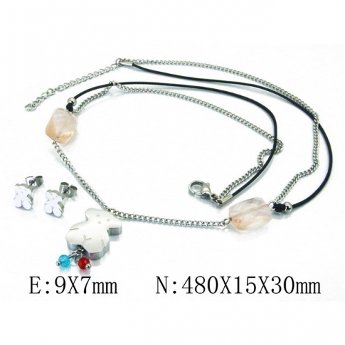 Wholesale Stainless Steel 316L Jewelry Bear Sets NO.#BC64S1172HOA