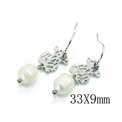 Wholesale Stainless Steel 316L Fashion Bear Earrings NO.#BC90E0287HHD