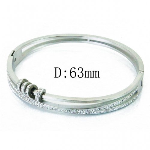 Wholesale Crystal/Zircon Stainless steel 316L CZ Bangles NO.#BC19B0269HNC