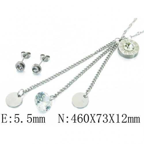 Wholesale Stainless Steel 316L CZ Jewelry Sets NO.#BC64S1213HWW