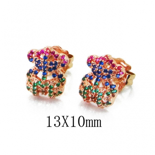 Wholesale Stainless Steel 316L Fashion Bear Earrings NO.#BC90E0280HNW