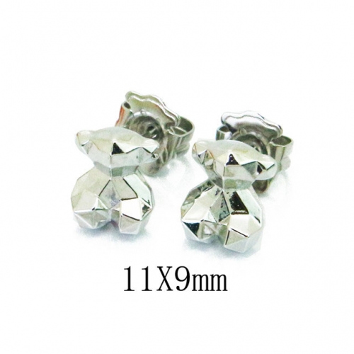 Wholesale Stainless Steel 316L Fashion Bear Earrings NO.#BC90E0270HIE