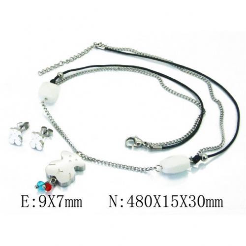 Wholesale Stainless Steel 316L Jewelry Bear Sets NO.#BC64S1173HOU