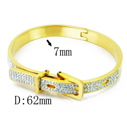 Wholesale Crystal/Zircon Stainless steel 316L CZ Bangles NO.#BC19B0246IIW