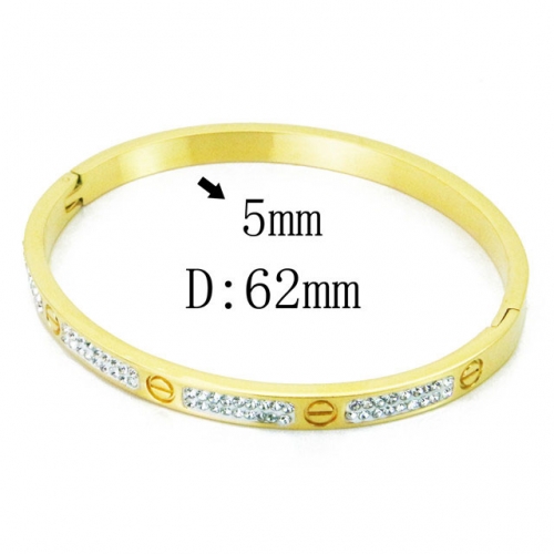 Wholesale Crystal/Zircon Stainless steel 316L CZ Bangles NO.#BC19B0264HMZ