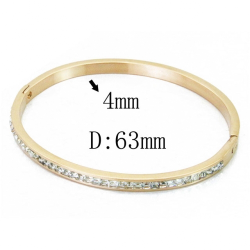 Wholesale Crystal/Zircon Stainless steel 316L CZ Bangles NO.#BC19B0260HMR