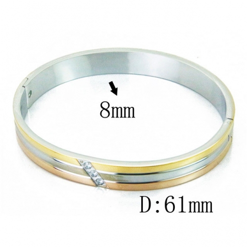 Wholesale Crystal/Zircon Stainless steel 316L CZ Bangles NO.#BC19B0232IVV