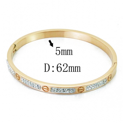 Wholesale Crystal/Zircon Stainless steel 316L CZ Bangles NO.#BC19B0265HOF