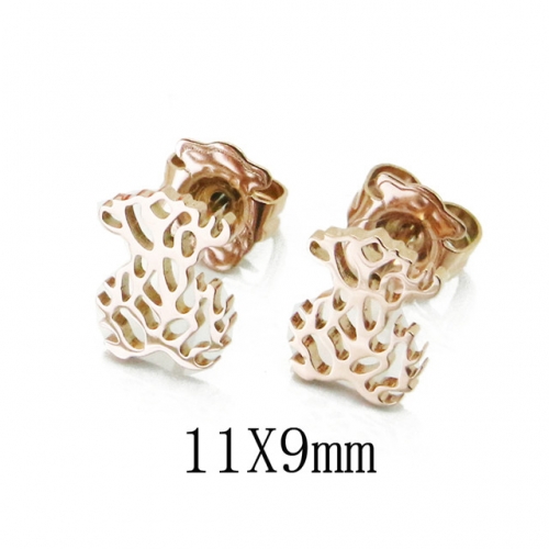 Wholesale Stainless Steel 316L Fashion Bear Earrings NO.#BC90E0286PW