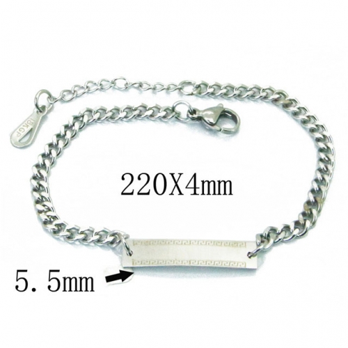 Wholesale Stainless Steel 316L ID Bracelets NO.#BC43B0006LZ