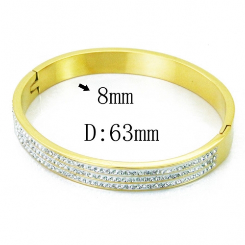 Wholesale Crystal/Zircon Stainless steel 316L CZ Bangles NO.#BC19B0251HOE