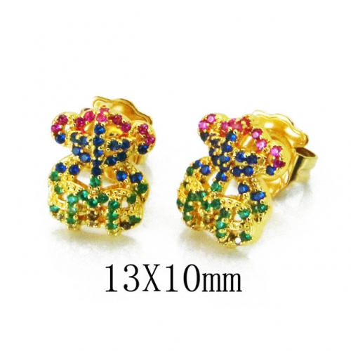 Wholesale Stainless Steel 316L Fashion Bear Earrings NO.#BC90E0279HND