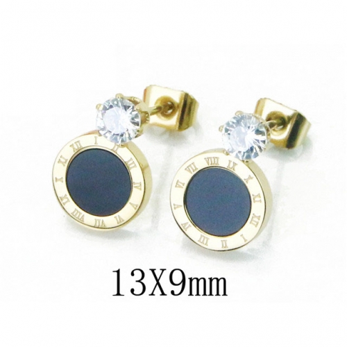 Wholesale Stainless Steel 316L Crystal / Zircon Ear Studs NO.#BC47E0110M5