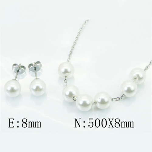 Wholesale Stainless Steel 316L Jewelry Pearl Sets NO.#BC59B1689LE